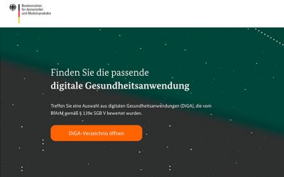 Das DiGA-Verzeichnis startet – die Übersichtsseite
